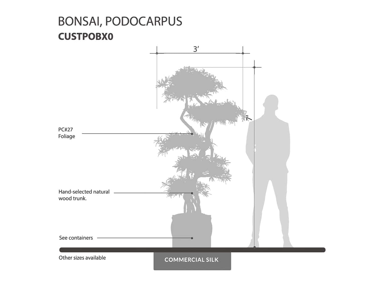 Podocarpus Bonsai Tree | Artificial Indoor Tree | Commercial Silk